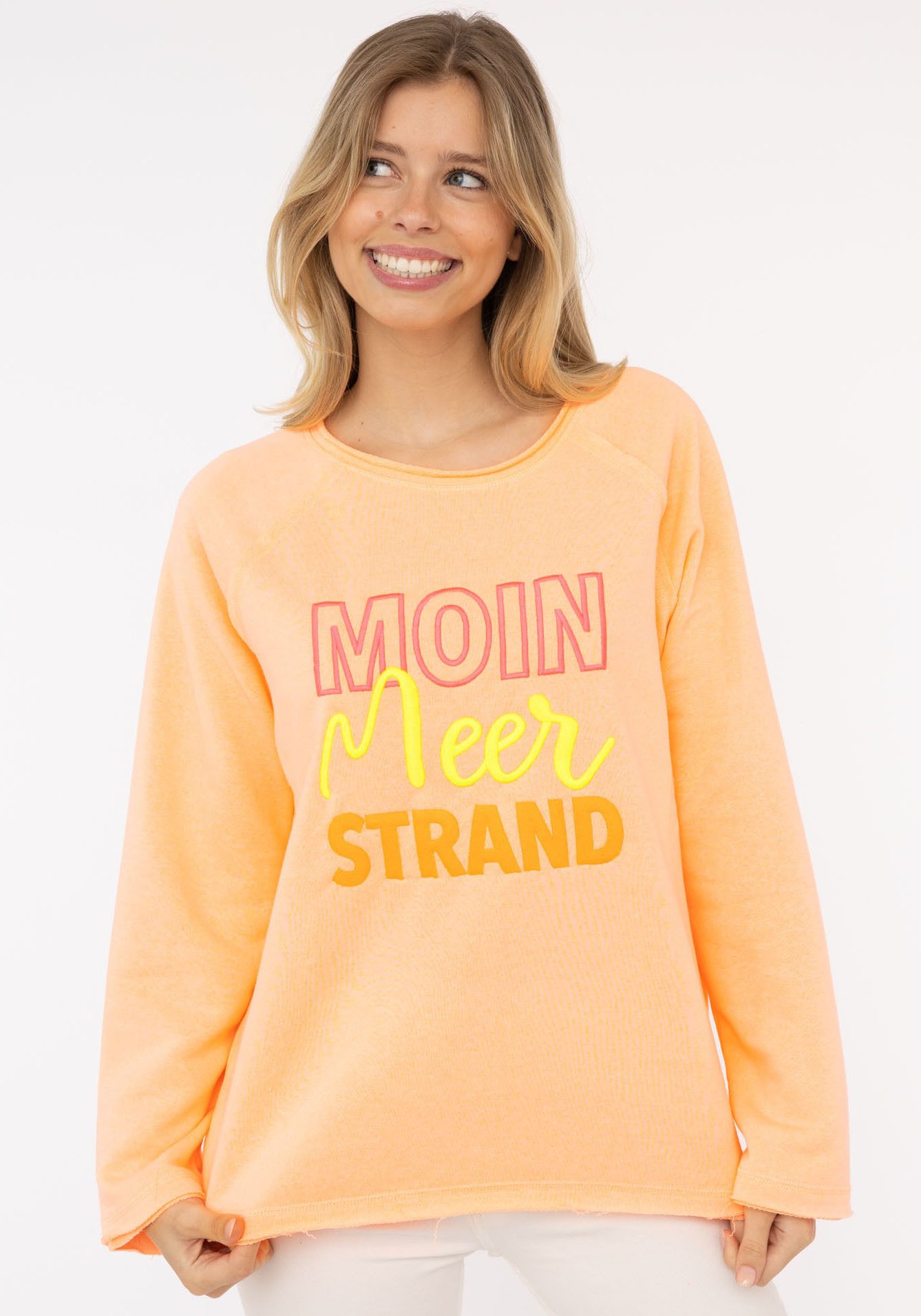 Zwillingsherz Hoodie "Moin Meer Strand" mit Used-Look Kanten und maritimer günstig online kaufen