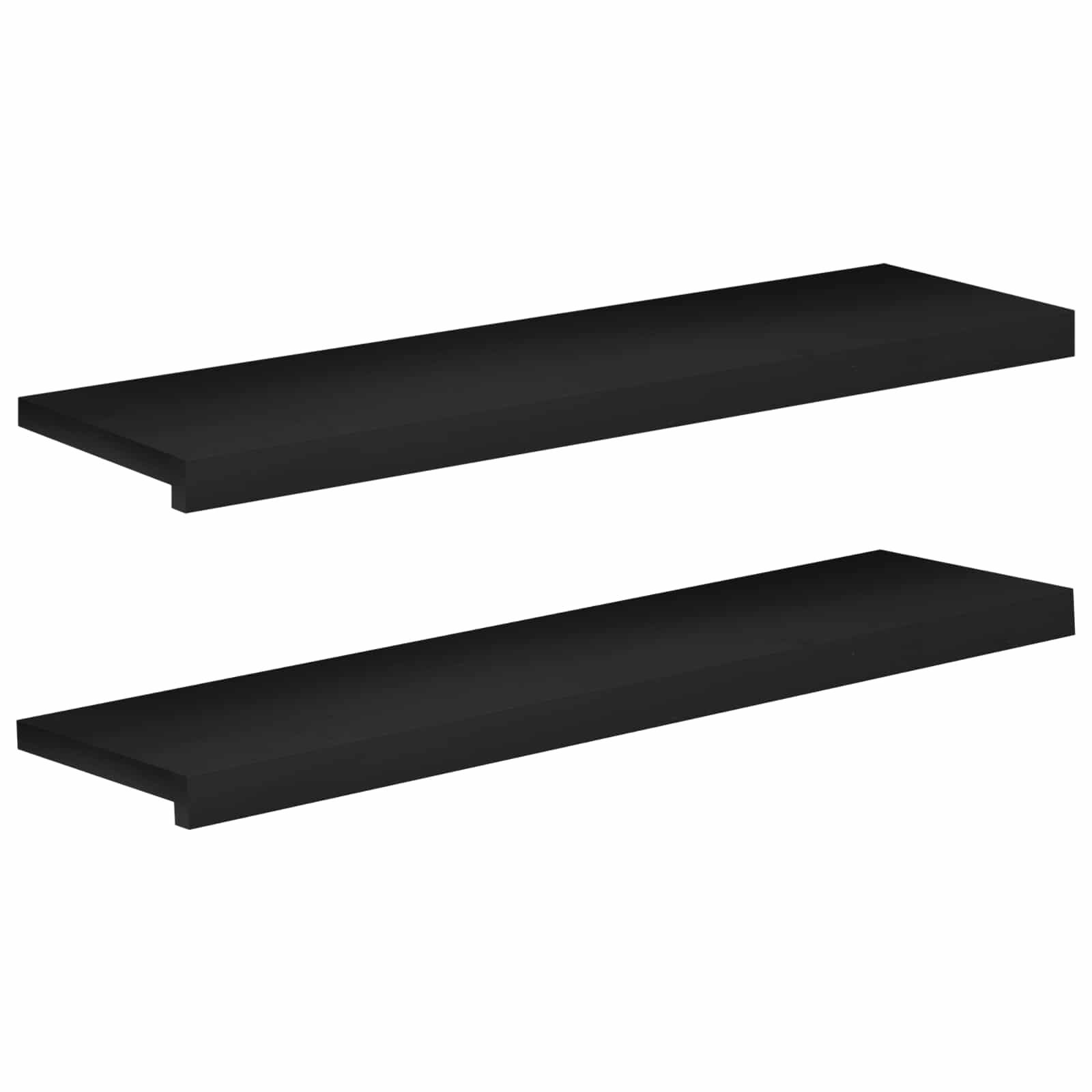 vidaXL Stufenmatte Treppenstufen 2 stk. 90 x 30 x 2 cm Schwarz Massivholz Buche, Höhe: 2 mm