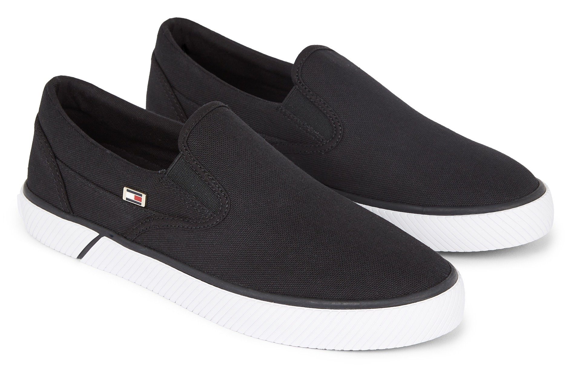 Tommy Hilfiger VULC CANVAS SLIP-ON SNEAKER Slip-On Кросівки, Slipper, Freizeitschuh, Sommerschuh mit seitlichen Stretcheinsätzen