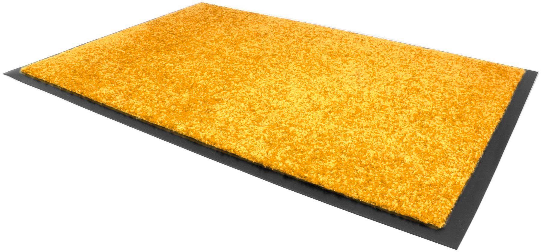 Hochwertiges Material Fußmatte Schmutzfangmatte CLEAN PRO, Primaflor-Ideen Textil, in ocker rechteckig, Uni-Farben, UV-beständig, 8 mm, Höhe: waschbar Schmutzfangmatte