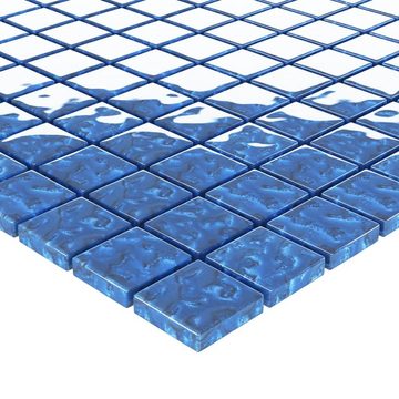 vidaXL Wandpaneel Mosaikfliesen 11 Stk Blau 30x30 cm Glas