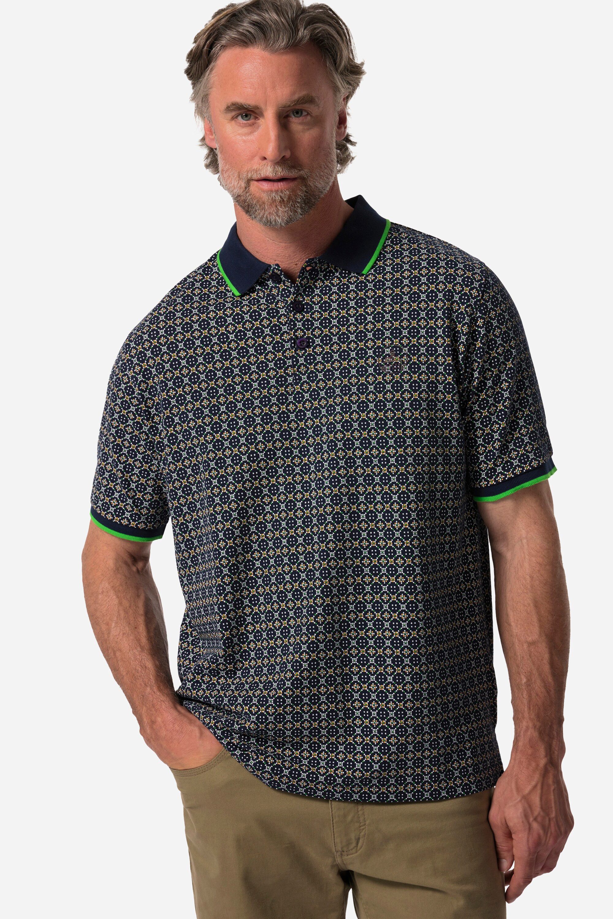 Poloshirt Poloshirt Halbarm Allover-Muster