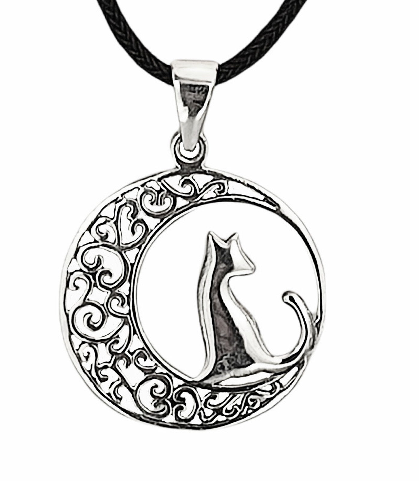 Kiss of Leather Kettenanhänger Katze Katzenanhänger Kätzchen Cat 925 Silber Anhänger Nr. 415