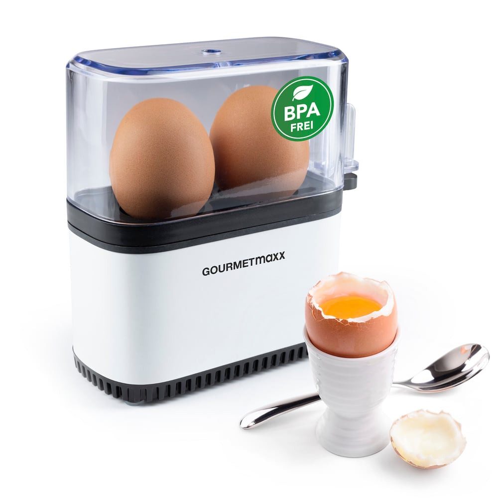 GOURMETmaxx Яйцеварки kompakt für 2 Eier, 250 W, 250 W, für perfekte Frühstückseier, mit Messbecher & Ei-Pick