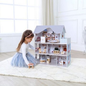 suebidou Puppenhaus Spielhaus aus Holz mit Möbeln "Residence" Dollhouse 3 Etagen