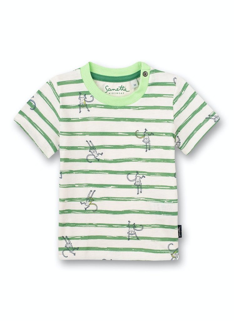 Sanetta T-Shirt Baby Jungen T-Shirt Print Streifen Baumwolle Kurzarm