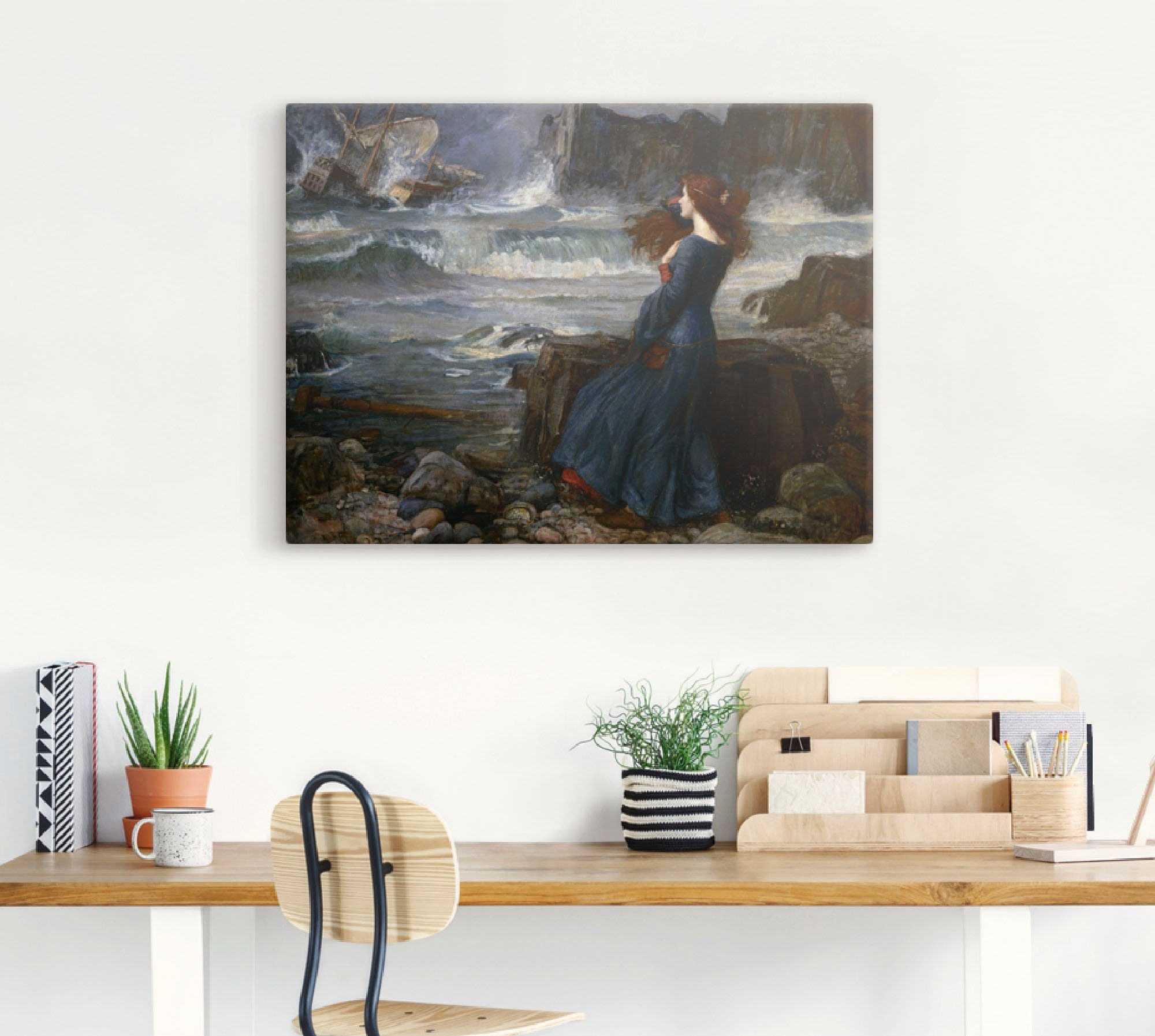 Artland Leinwandbild Der Sturm I, Frau (1 St), auf Holzrahmen gespannt