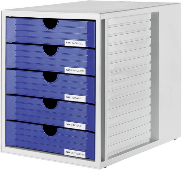 HAN Schubladenbox HAN SYSTEMBOX 1450-14 Schubladenbox Lichtgrau DIN A4, DIN C4 Anzahl de