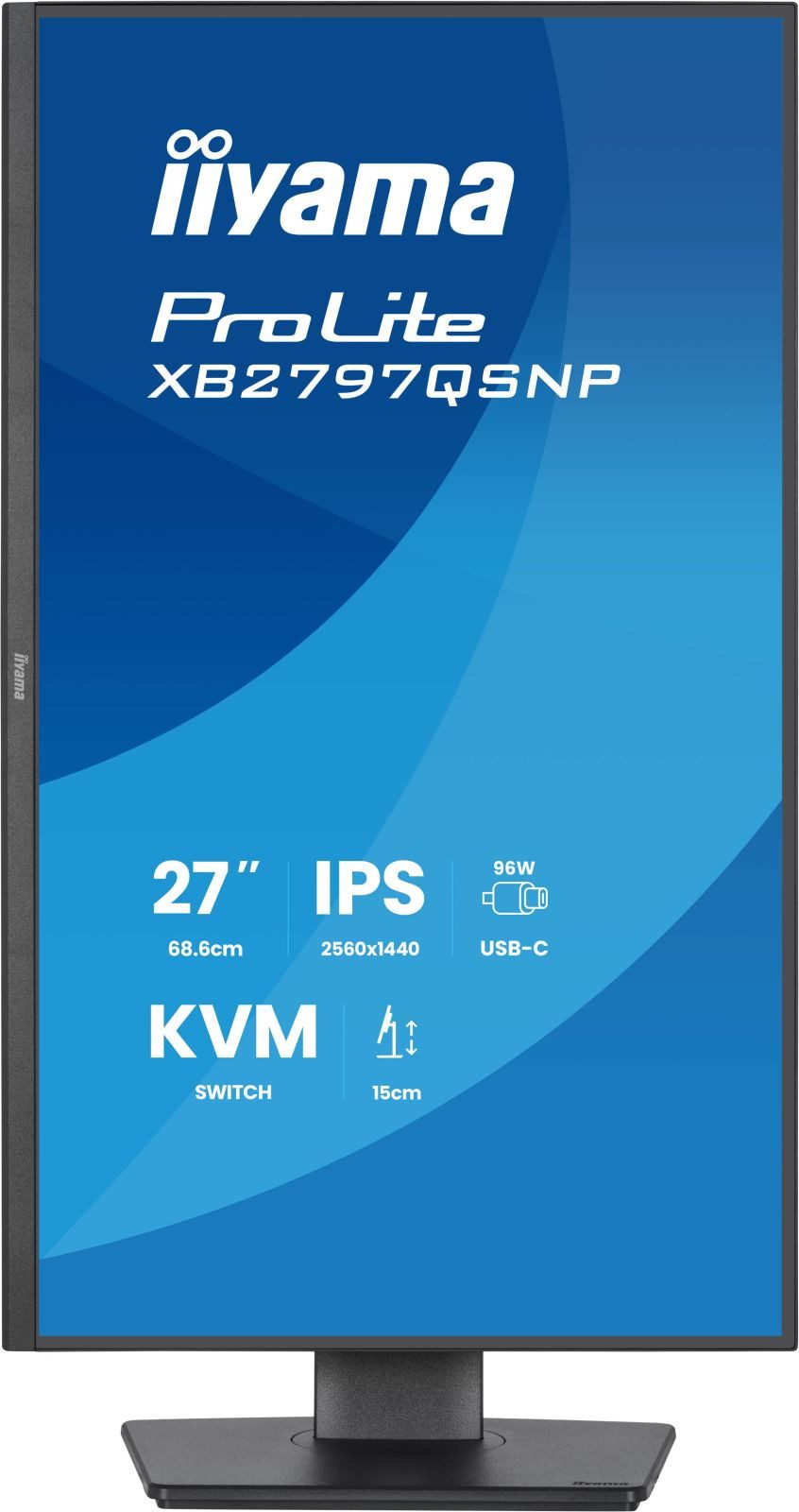 Iiyama XB2797QSNP-B1 TFT-Monitor (2560 x 1440 px, Quad HD, 75 Hz, IPS, Adaptive-Sync, Lautsprecher, HDCP, Pivot, Höhenverstellbar)