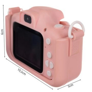 ISO TRADE Rosa Digitalkamera Kinderkamera (16 MP, WLAN (Wi-Fi), inkl. Kinder Kamera Digital Spielzeug 2 Zoll, pink, 68 cm Kabel, HD Bildschirm, 16 GB)