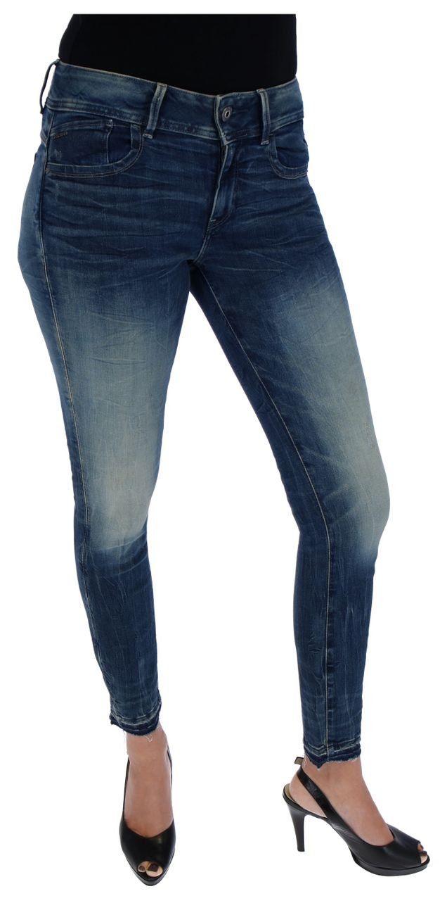 Faded (0-tlg) G-Star RAW Antic Blue Ankle Skinny-fit-Jeans Baum Mid Wmn Lynn rp Skinny