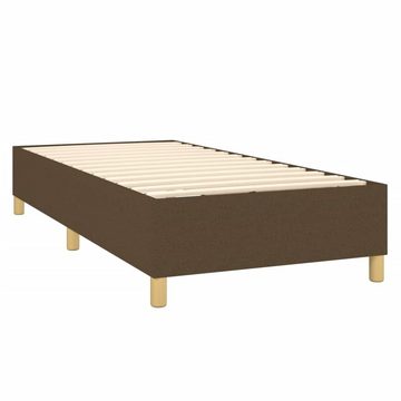 vidaXL Bettgestell Boxspringbett mit Matratze LED Dunkelbraun 100x200 cm Stoff Bett Bett