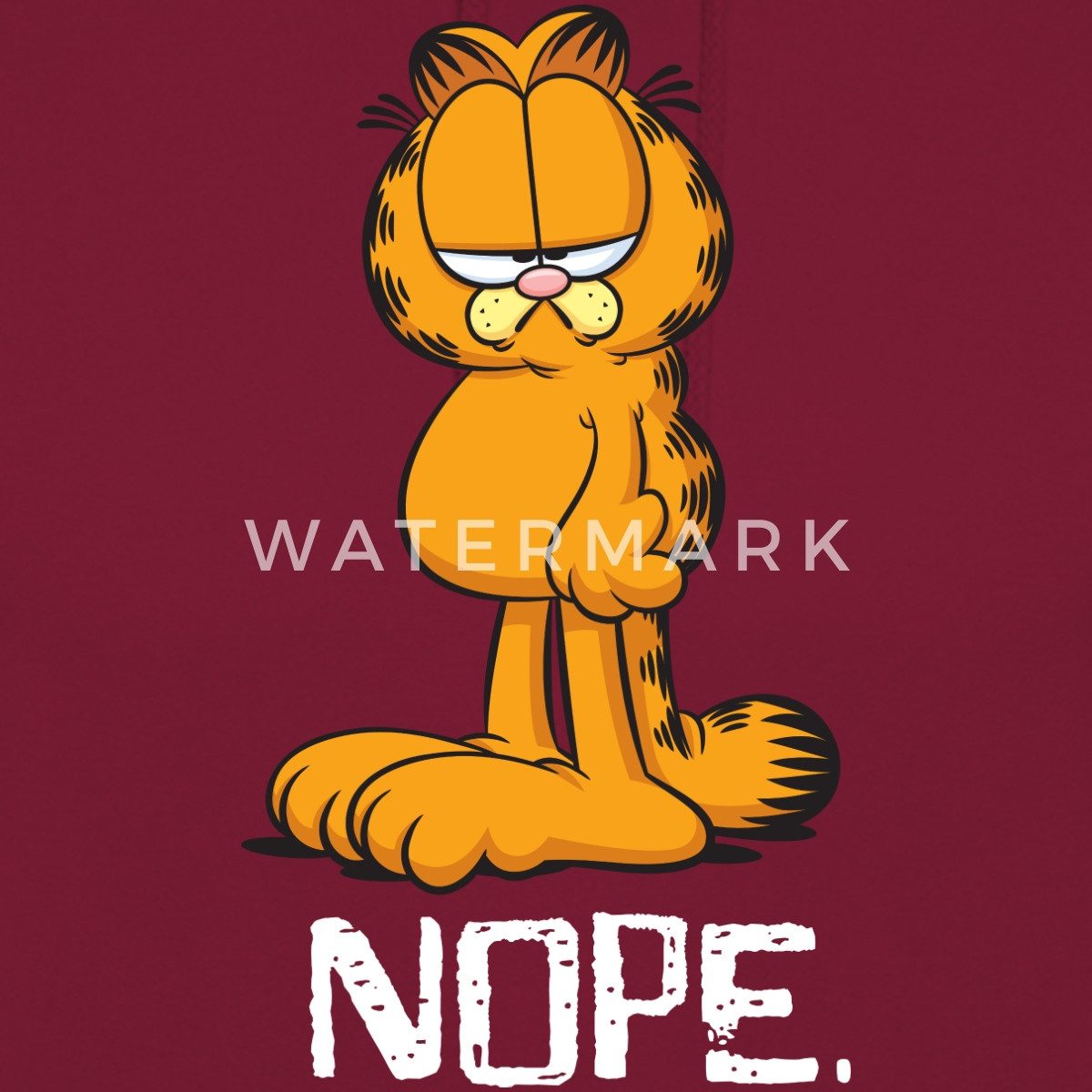 Spreadshirt Hoodie Garfield Nope Nein Nö Kein Bock Lustig Unisex Hoodie (1-tlg)
