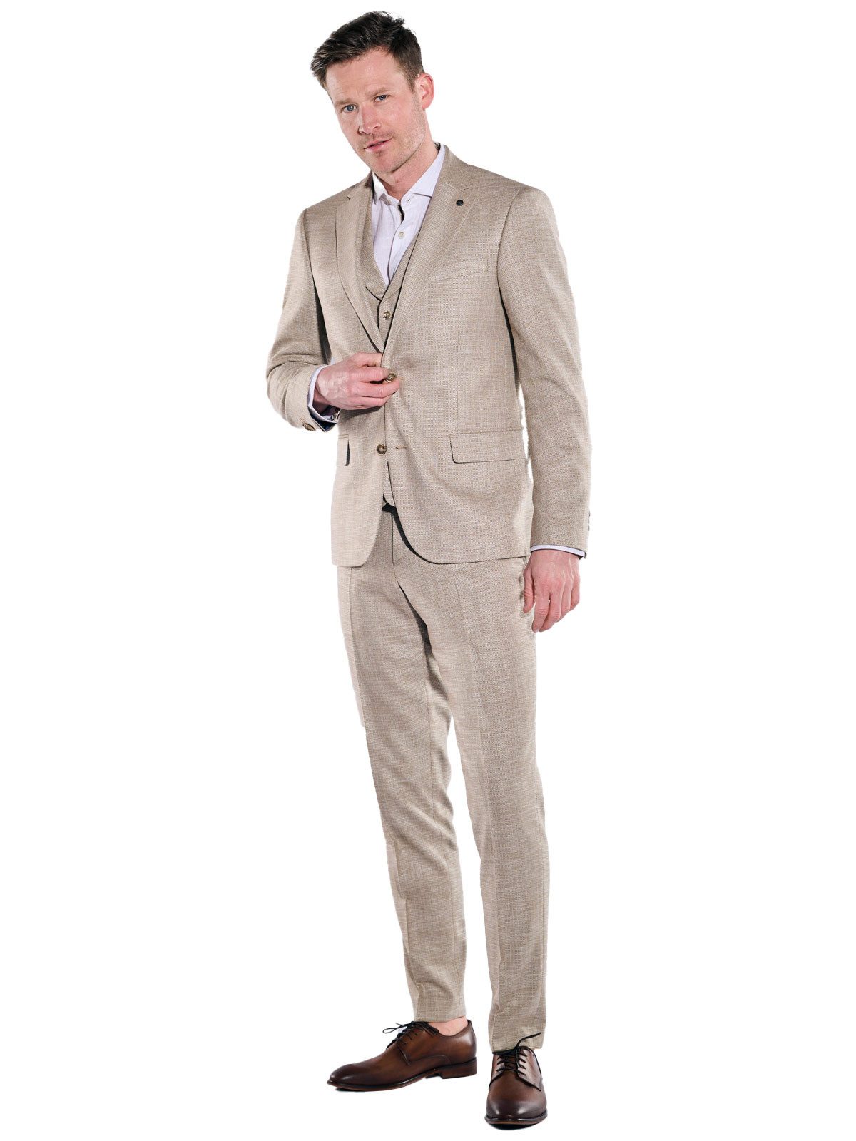 Engbers Anzugsakko Herren Anzug-Sakko slim fit, Beige – Bild 3 von 5