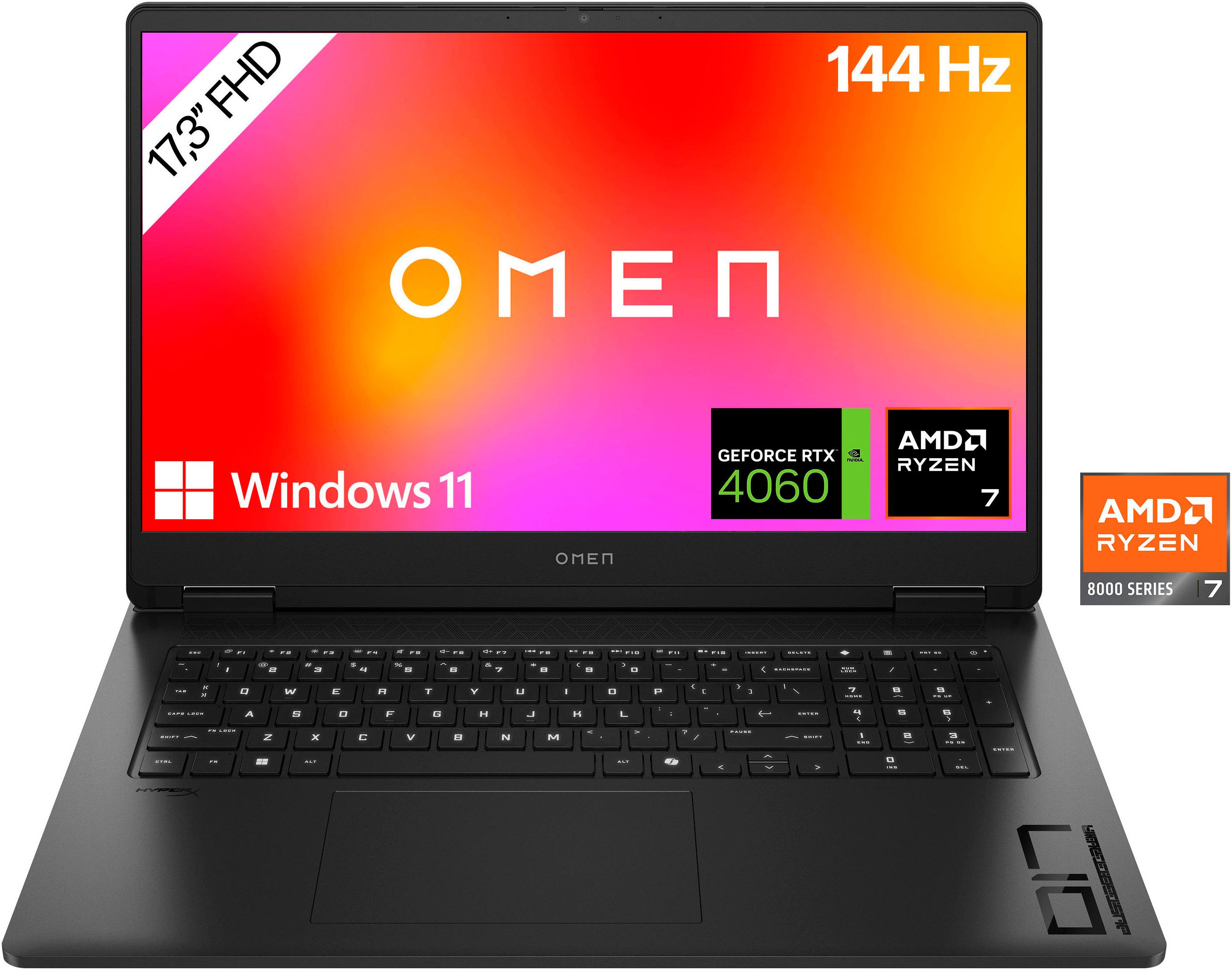 HP Omen 17-db0277ng Gaming-Notebook (43,9 cm/17,3 Zoll, AMD Ryzen 7 8845HS, GeForce RTX 4060, 512 GB SSD)