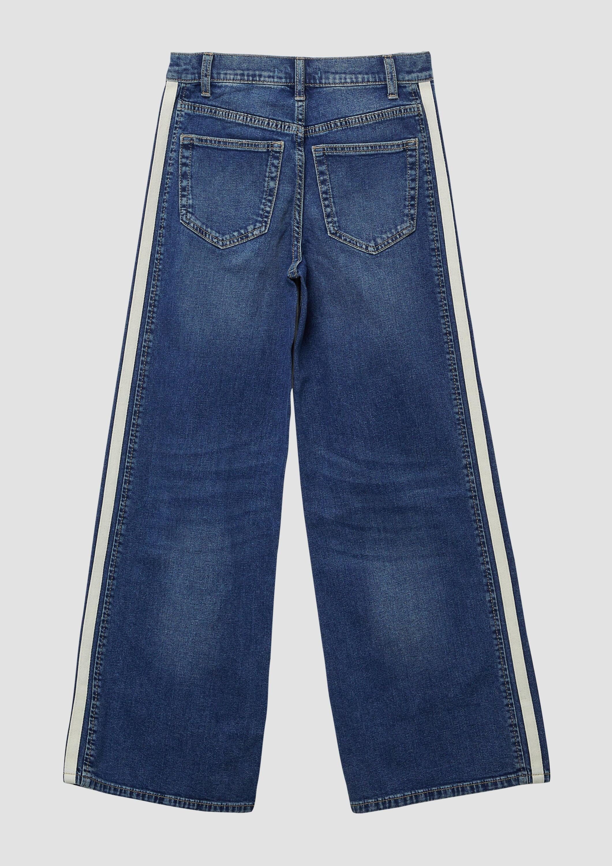 s.Oliver Weite Jeans Jeans-Hose WIDE LEG Jeans / Regular Fit / Mid Rise / Wide Leg / Kontrast-Streifen – Bild 2 von 5