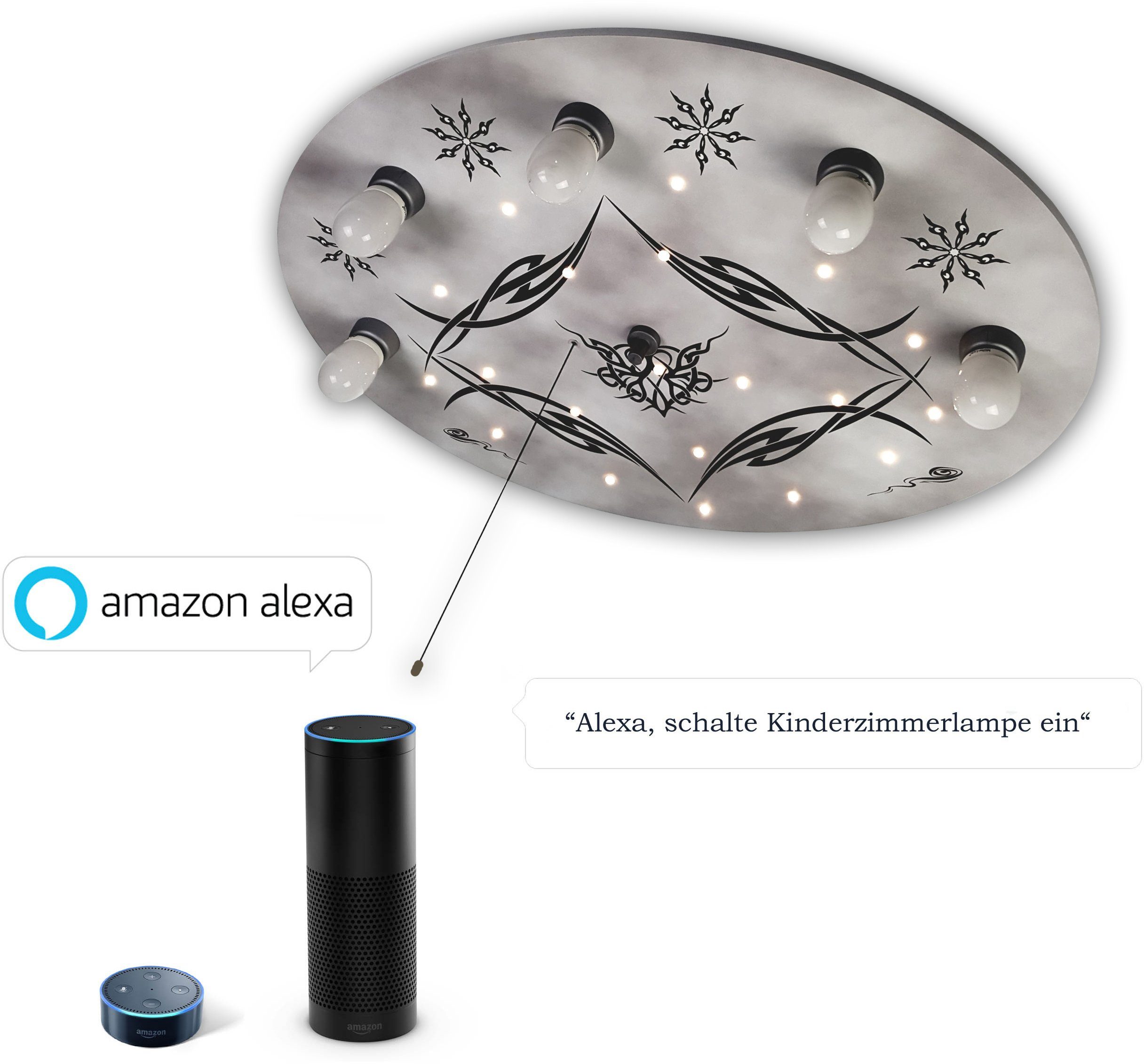 niermann Deckenleuchte Gothic, ohne Leuchtmittel, Deckenleuchte Gothic 'Amazon Alexa kompatibel' | Deckenlampen