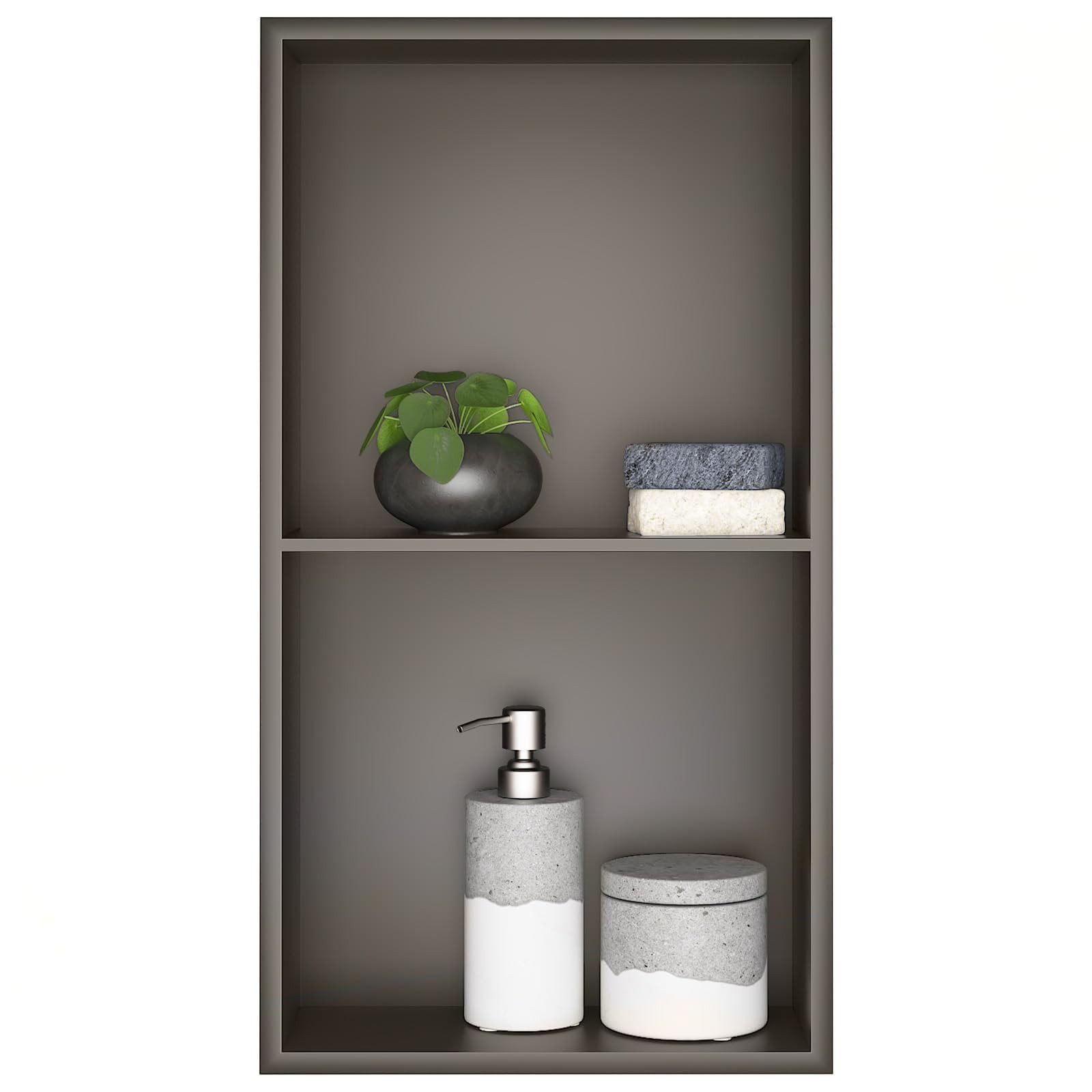 SaniteModar Duschwand Wandnische Dusche aus Edelstahl, Einbaunische für Badezimmer, Edelstahl, (1 tlg), Duschnische 30 × 60 × 10 cm, horizontal & vertikal montierbar