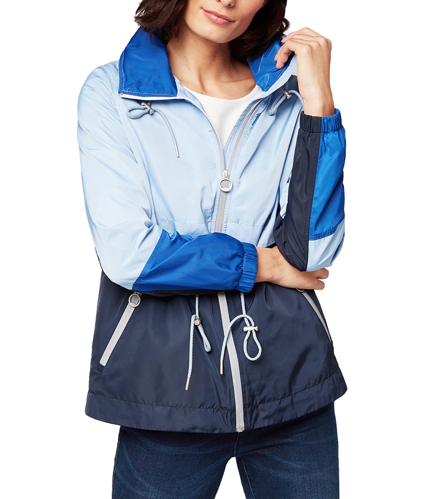 TOM TAILOR Windbreaker »TOM TAILOR Windbreaker strapazierfähige Damen  Frühlings-Jacke im Colorblocking-Stil Übergangs-Jacke Blau« online kaufen |  OTTO