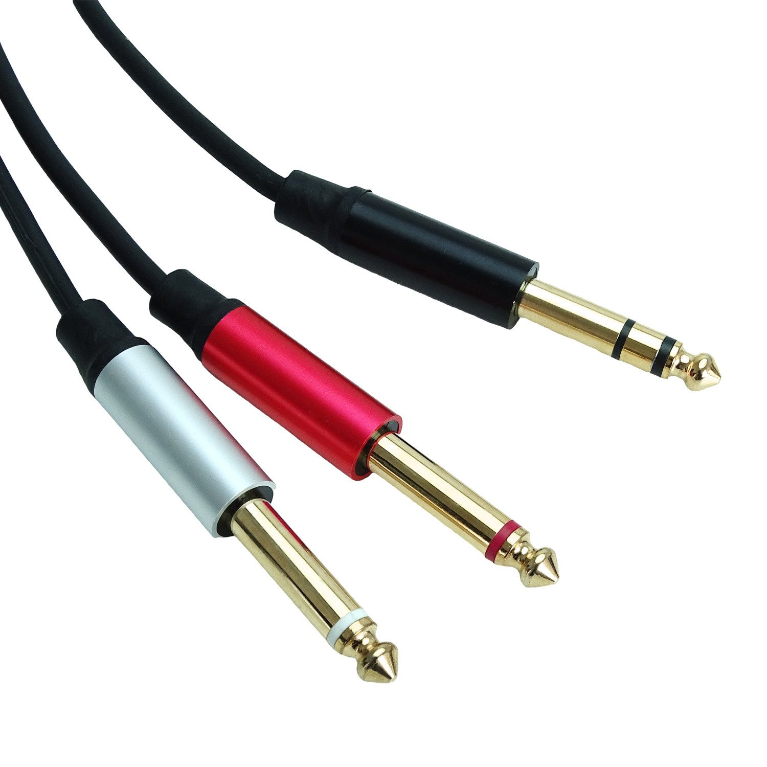 keepdrum keepdrum Splitter-Kabel AC048M 6,35mm Klinke 1x Stereo zu 2x Mono 5m Audio-Adapter 6,35-mm-Klinke zu 6,35-mm-Klinke, 500 cm, Audio-Splitter Kabel Klinke Stereo zu 2x Mono
