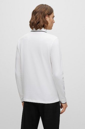 BOSS ORANGE Baumwollqualität feiner Poloshirt Passertiplong white in
