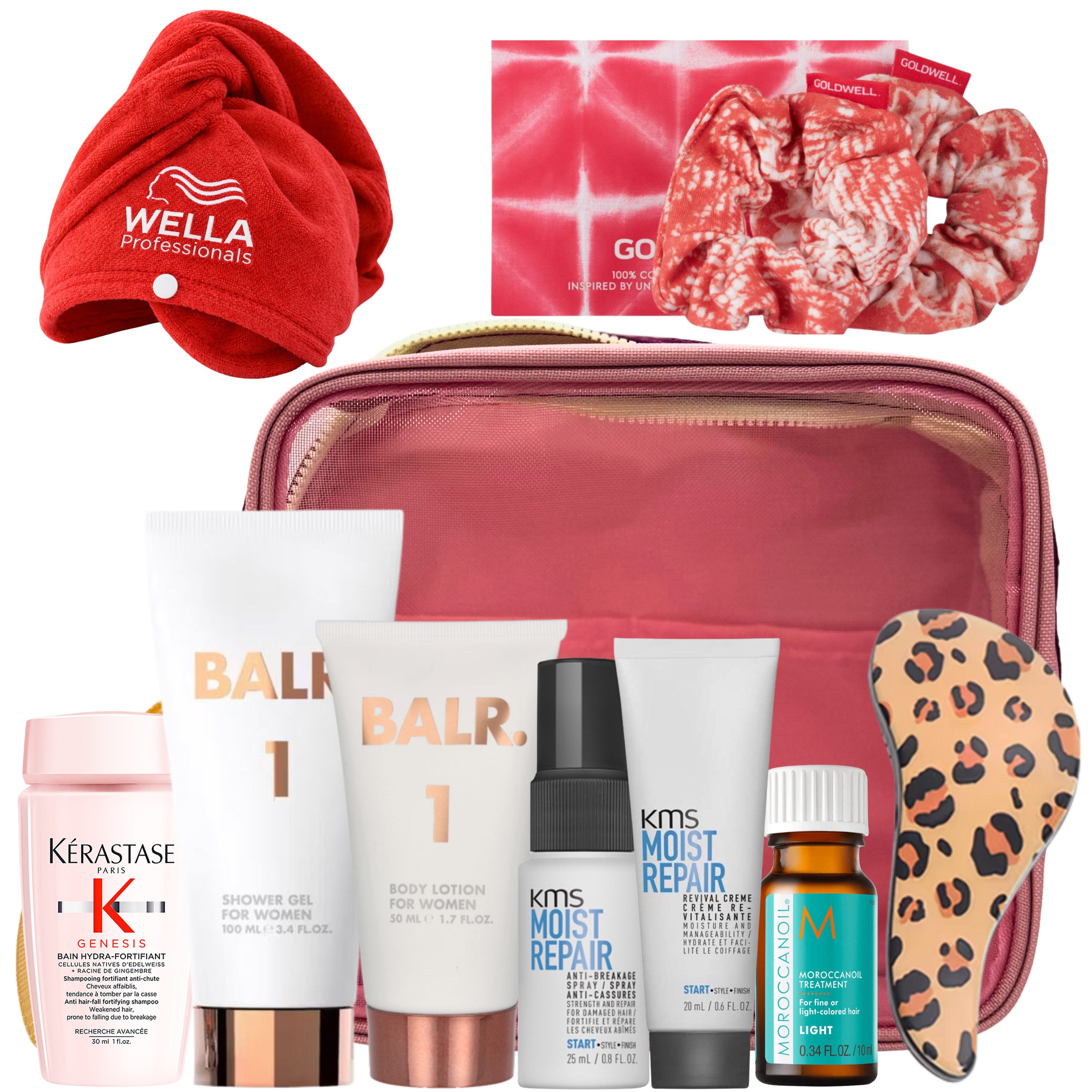 HairGecko Haarpflege-Set Luxury Gym Beauty Essentials für Damen, 10-tlg., Perfektes Allrounder-Set für Gym, Reisen & Alltag
