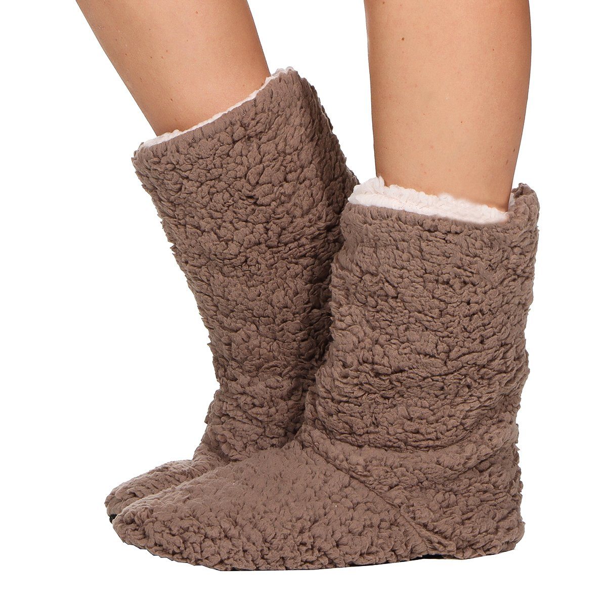 CLEO STYLE Damen Hüttenstiefel mit ABS Sohle Plüsch Домашняя обувь