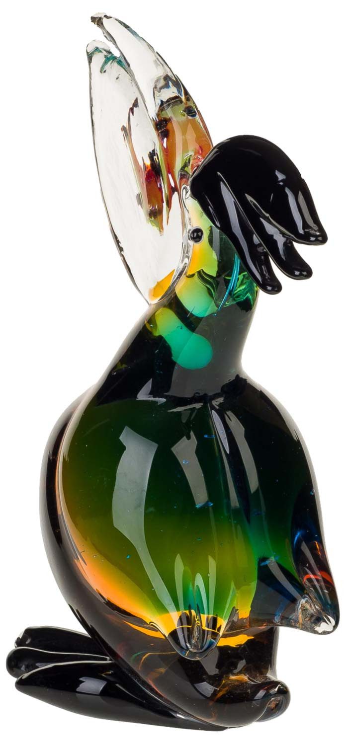 Aubaho Dekoobjekt Glasfigur Figur Skulptur Pelikan Glas Glasskulptur Vogel Murano Antik-