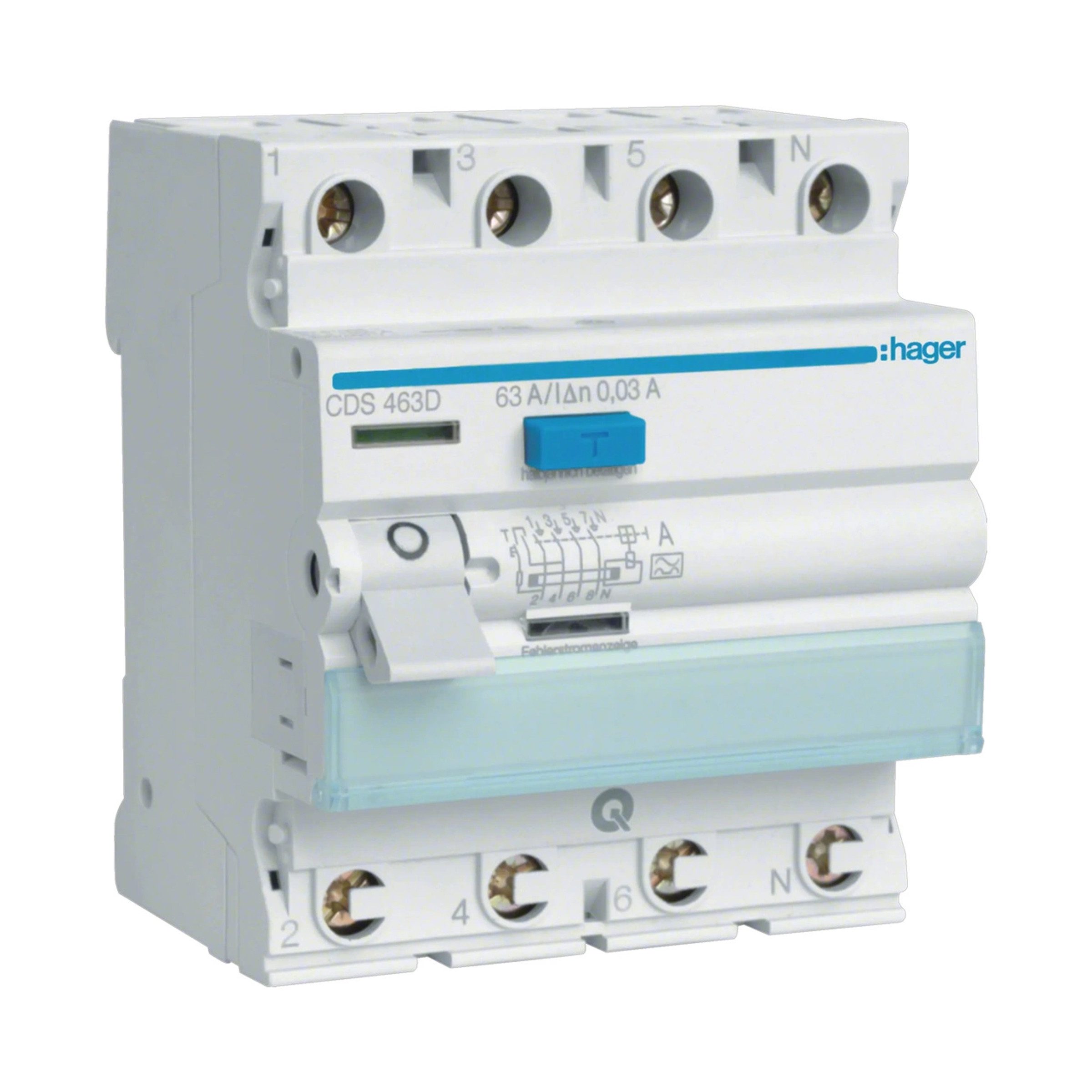 Hager Montagewerkzeug HAGER CDS463D FI-Schutzschalter 3P+N 63A/30mA Typ A QuickConnect, (1-tlg)