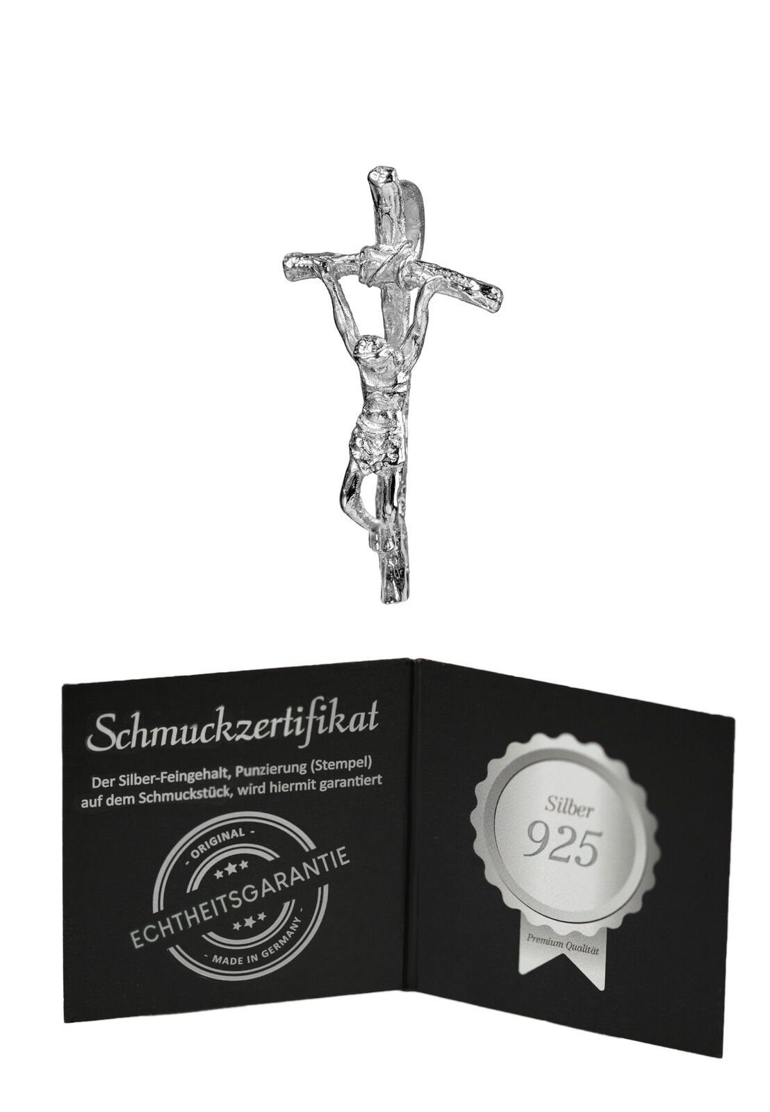 JEVELION Kreuzanhänger Germany Kruzifix und 925 Herren), in Made Damen Silber-Anhänger für - Sterlingsilber (Silberkreuz