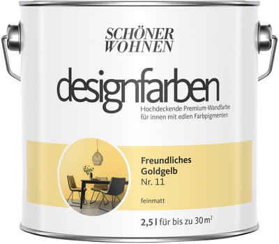 SCHÖNER WOHNEN-Kollektion Wand- und Deckenfarbe »Designfarben«, Freundliches Goldgelb Nr. 11, hochdeckende Premium-Wandfarbe