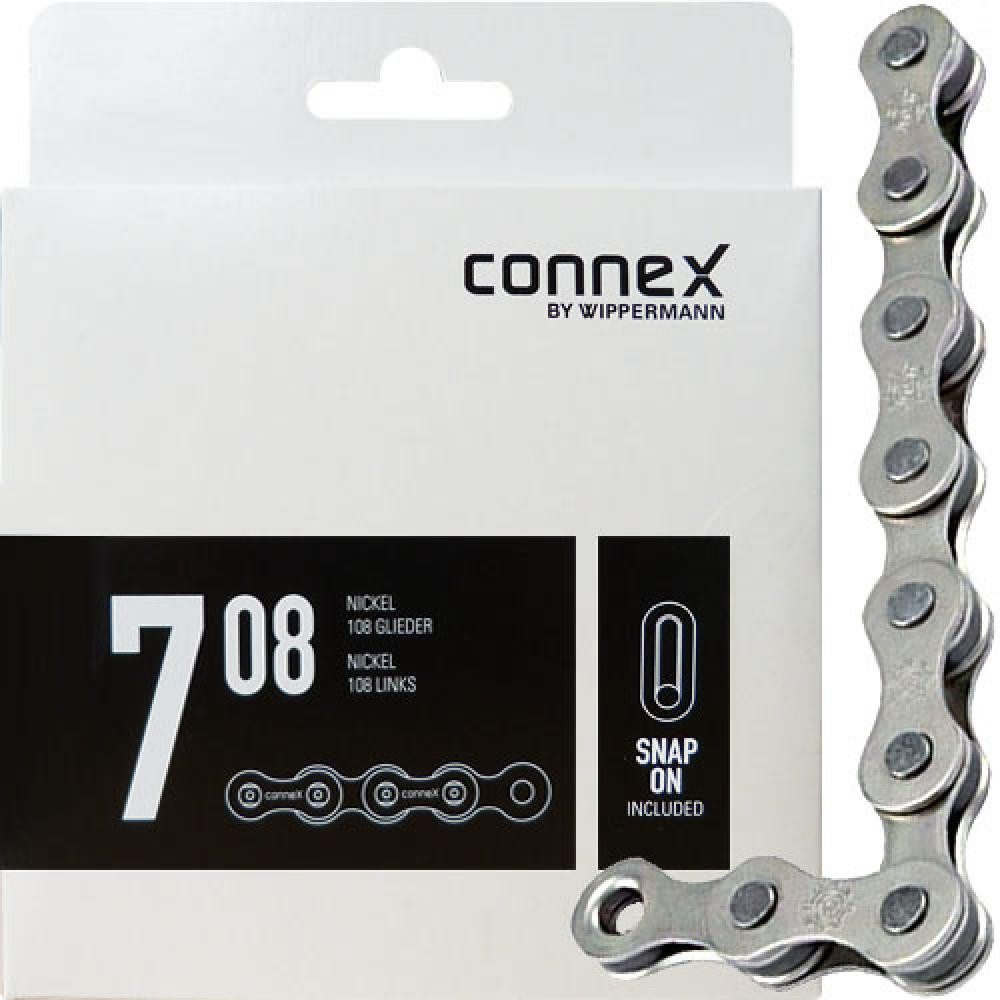 Fahrradkette Connex Kette 708 1-fach, Nickel 108 Glieder, silber