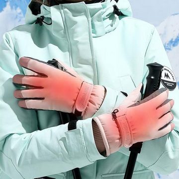 FIDDY Skihandschuhe Winter-Ski-warme Touchscreen-Handschuhe, verdickte, warme, (wasserdichte und kältebeständige Rad- und Bergsteigerhandschuhe für Damen)