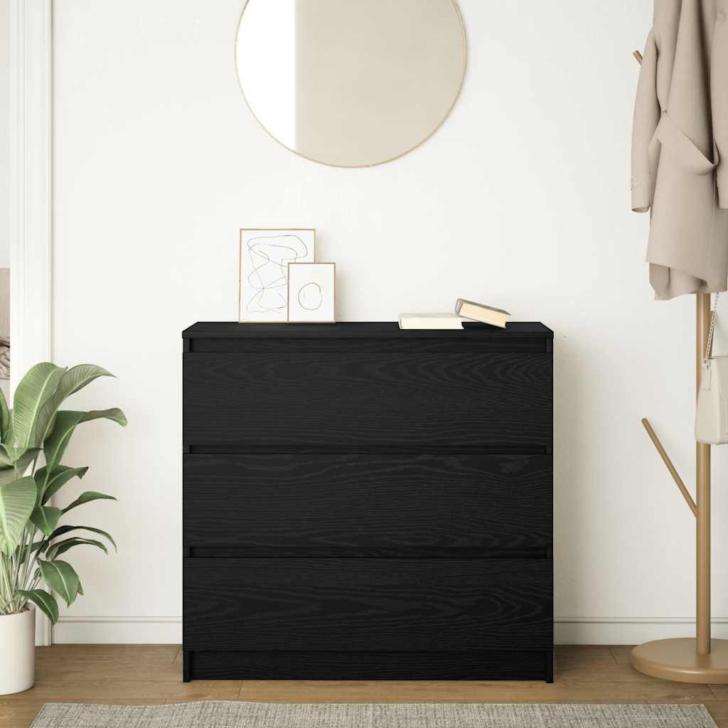 vidaXL Sideboard Sideboard Schwarz Eichen-Optik 80x35x76 günstig online kaufen