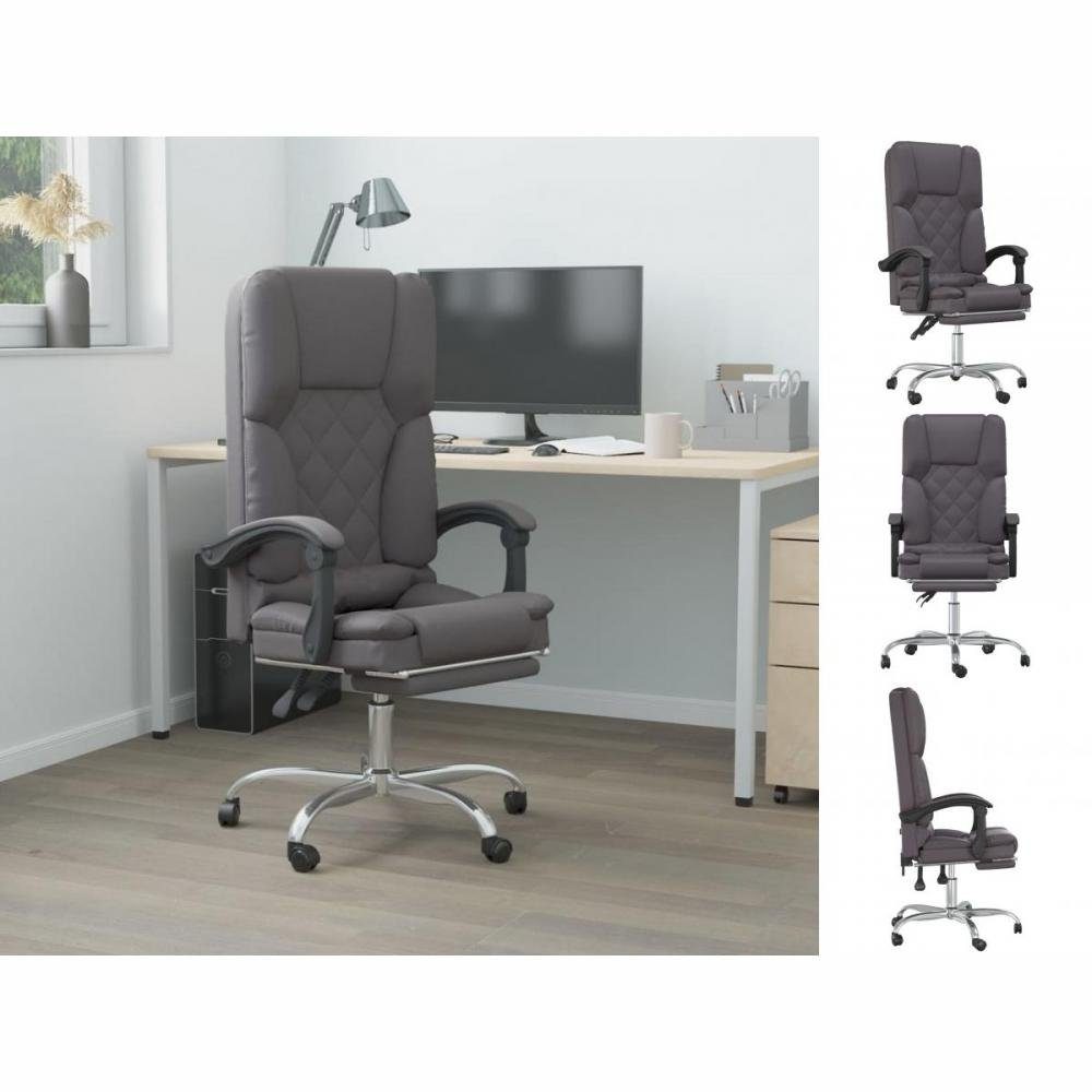 vidaXL Bürostuhl Bürostuhl mit Massagefunktion Grau Kunstleder Home Office Sessel Compu Grau | Grau