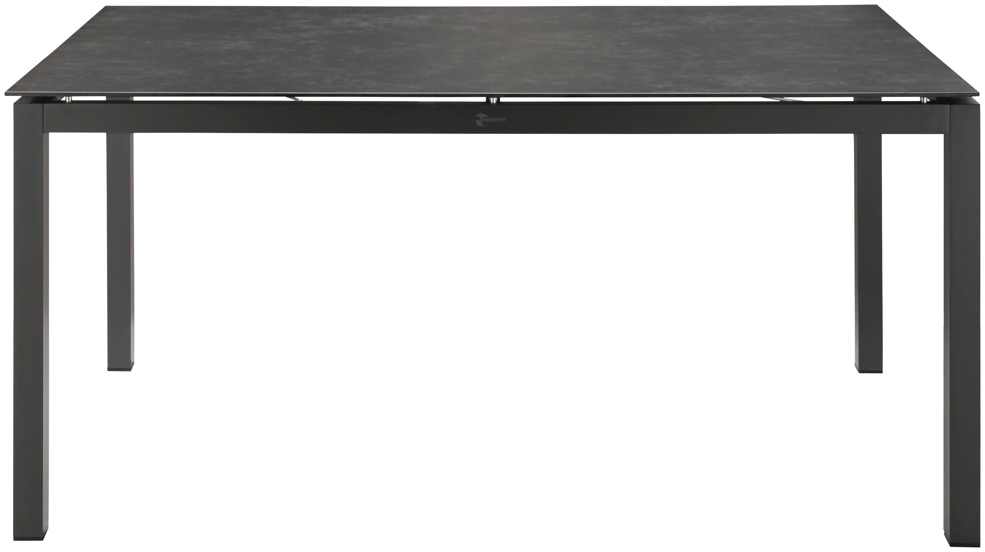 Destiny Esstisch CREMONA, (160x74x90cm), Aluminium, Glas mit Keramiküberzug