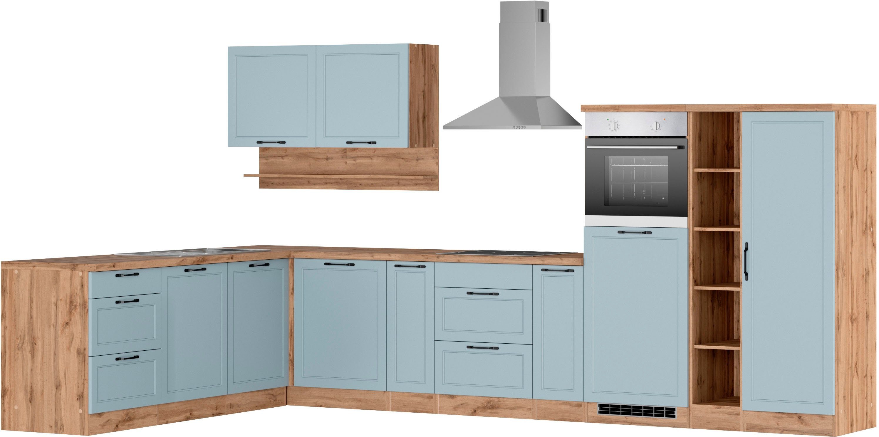 KOCHSTATION Winkelküche KS-Lana, Stellbreite 240/380 cm, wahlweise mit E-Geräten