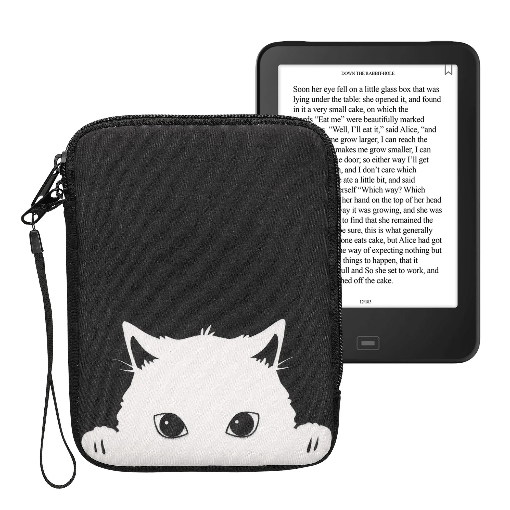 kwmobile E-Reader-Hülle Tasche für eReader, Neopren Hülle Schutzhülle - 17 x 12 x 2 cm Innenmaße