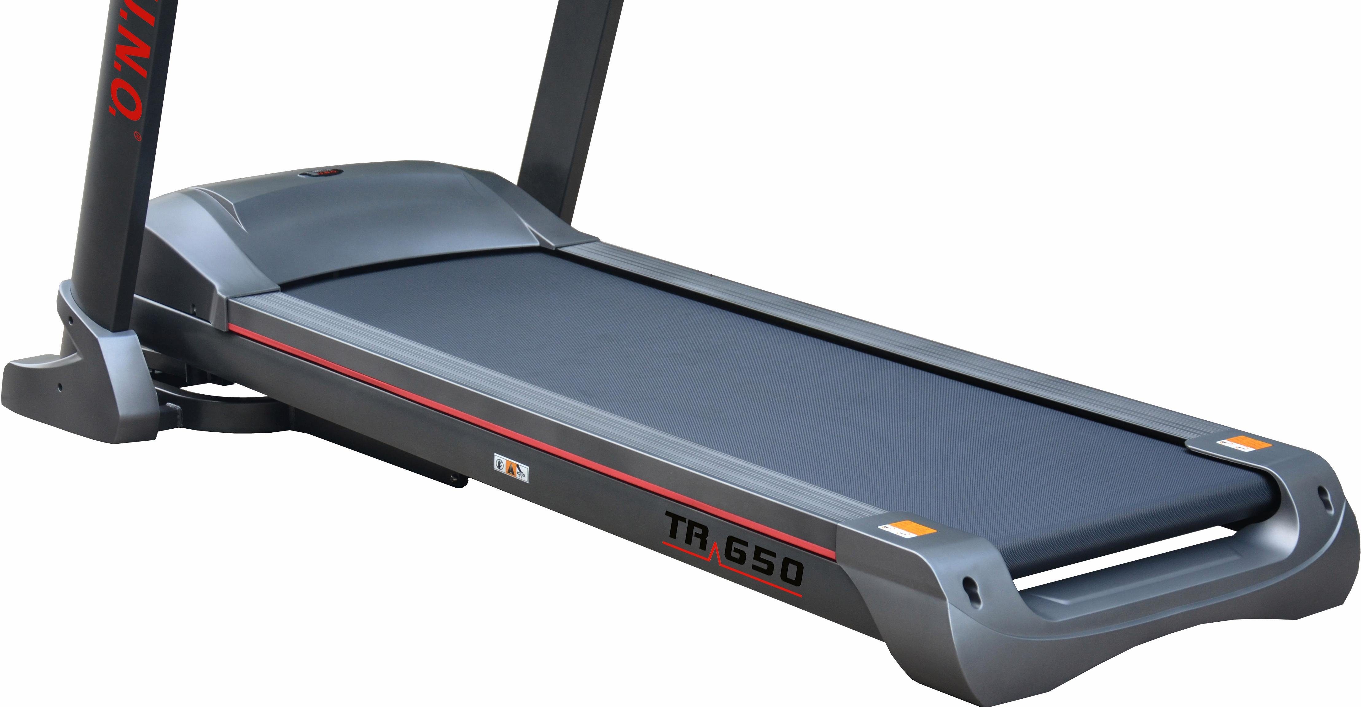 MOTIVE FITNESS by U.N.O. Laufband TR 650 (mit/ohne Unterlegmatte) (mit Soft-Motion-Foldsystem), bis max. 24 km/h, klappbar, 120 kg max. Benutzergewicht