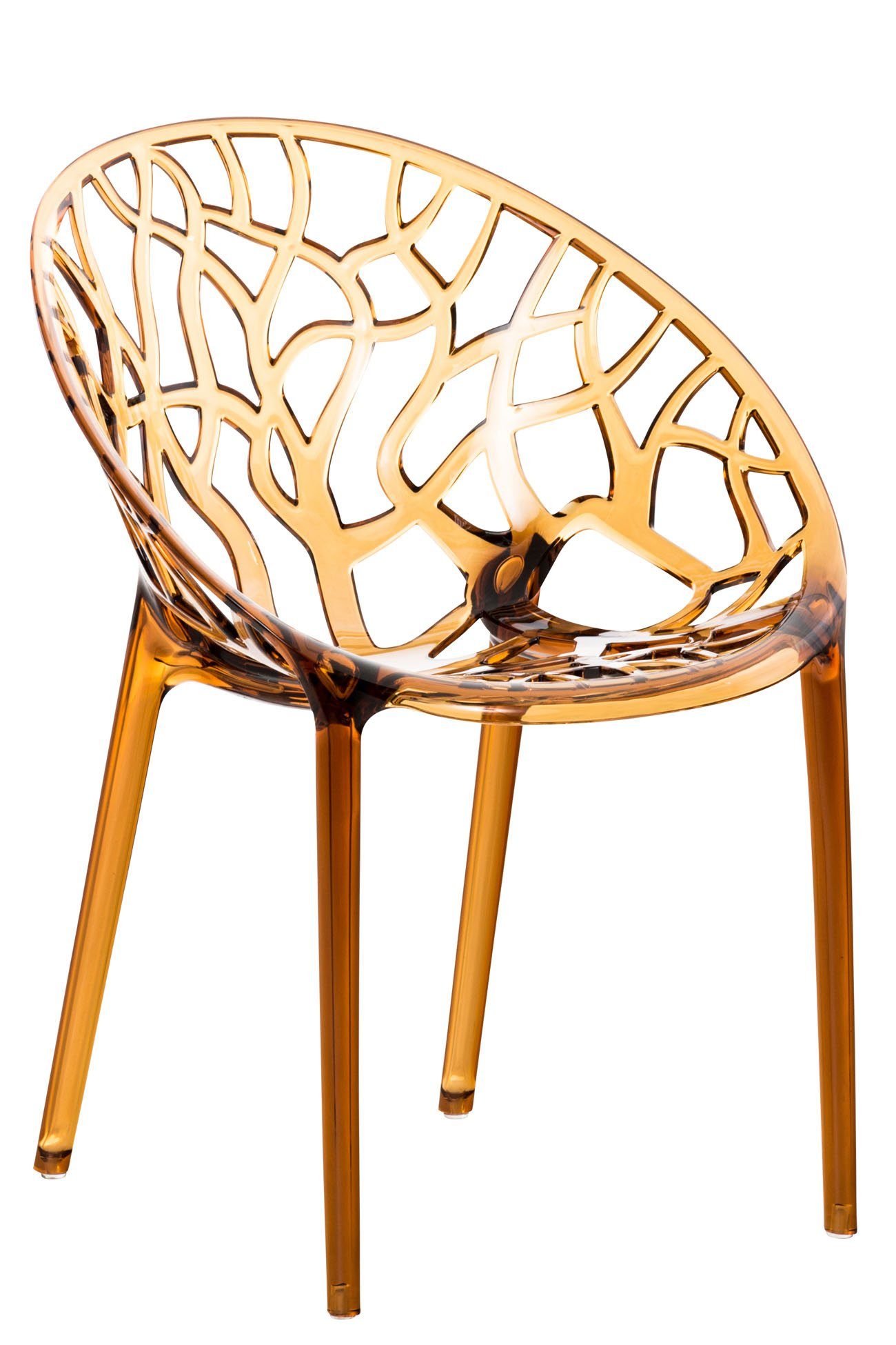 TPFLiving Stuhl Schalenstuhl, Stuhl mit bequemer Sitzfläche: Kunststoff bernstein