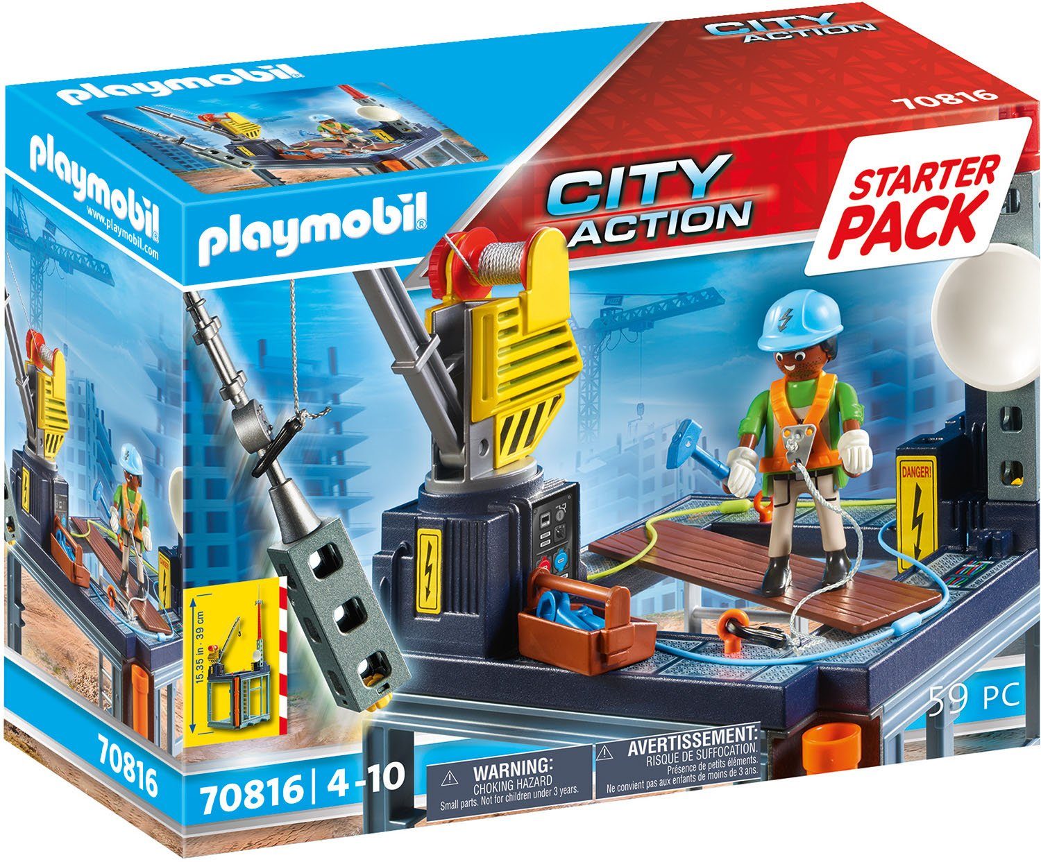 Playmobil® Konstruktions-Spielset »Starter Pack Baustelle mit Seilwinde  (70816), City Action«, (59 St), Made in Germany online kaufen | OTTO