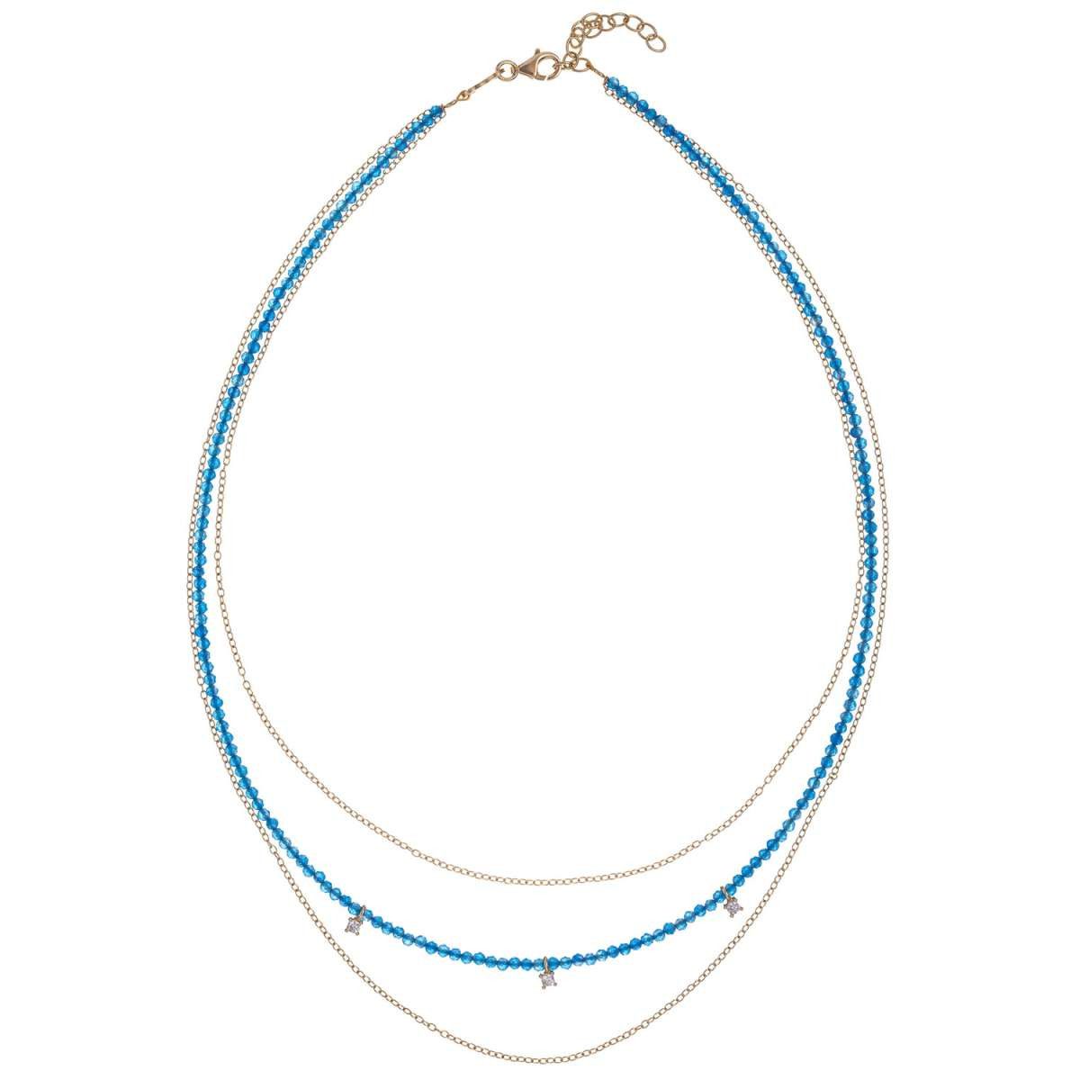 Alisia Kette mit Anhänger AL4968.01.076, für Damen Chroma Goldfarben Blau