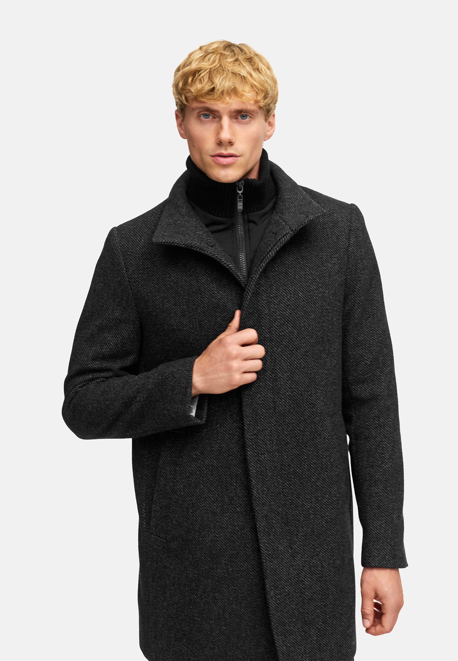 Kronstadt Wollmantel Herren KSChess Winter Mantel Herrenmantel Eleganter Wollmantel mit herausnehmbarer Stepp-Einlage