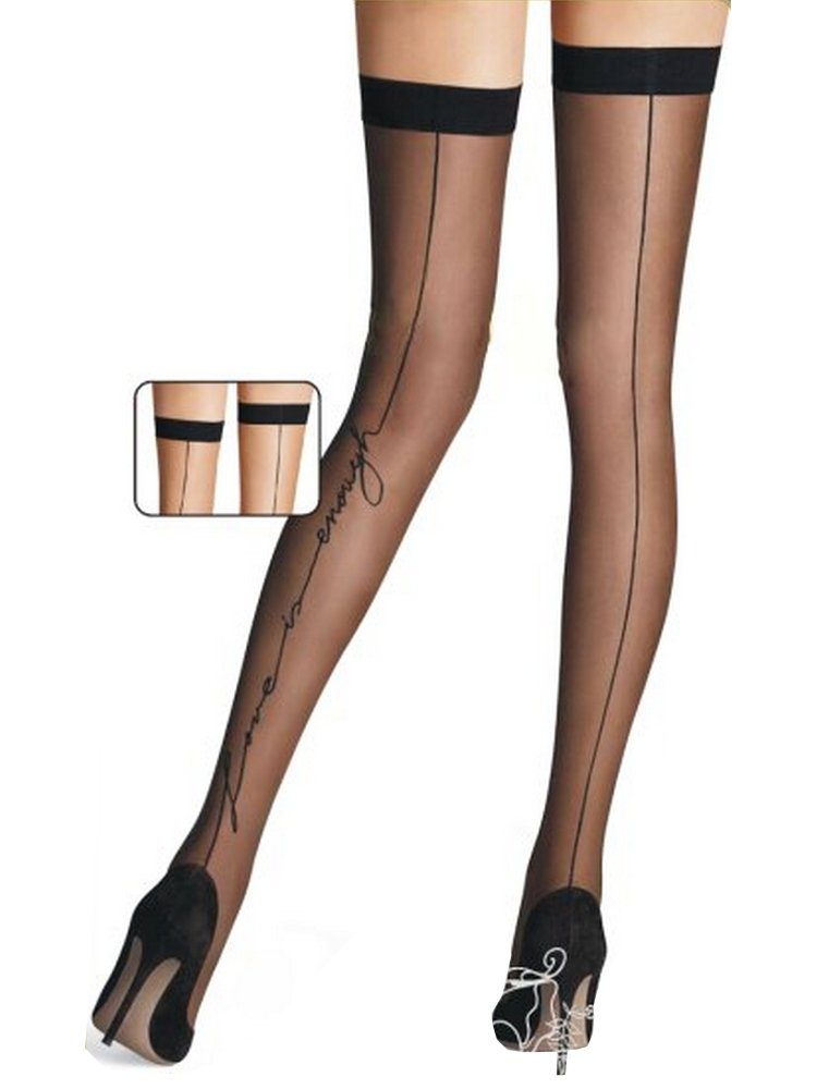 Lau-Fashion Strapsstrümpfe Tattoo Strapse Strümpfe Halterlose günstig online kaufen