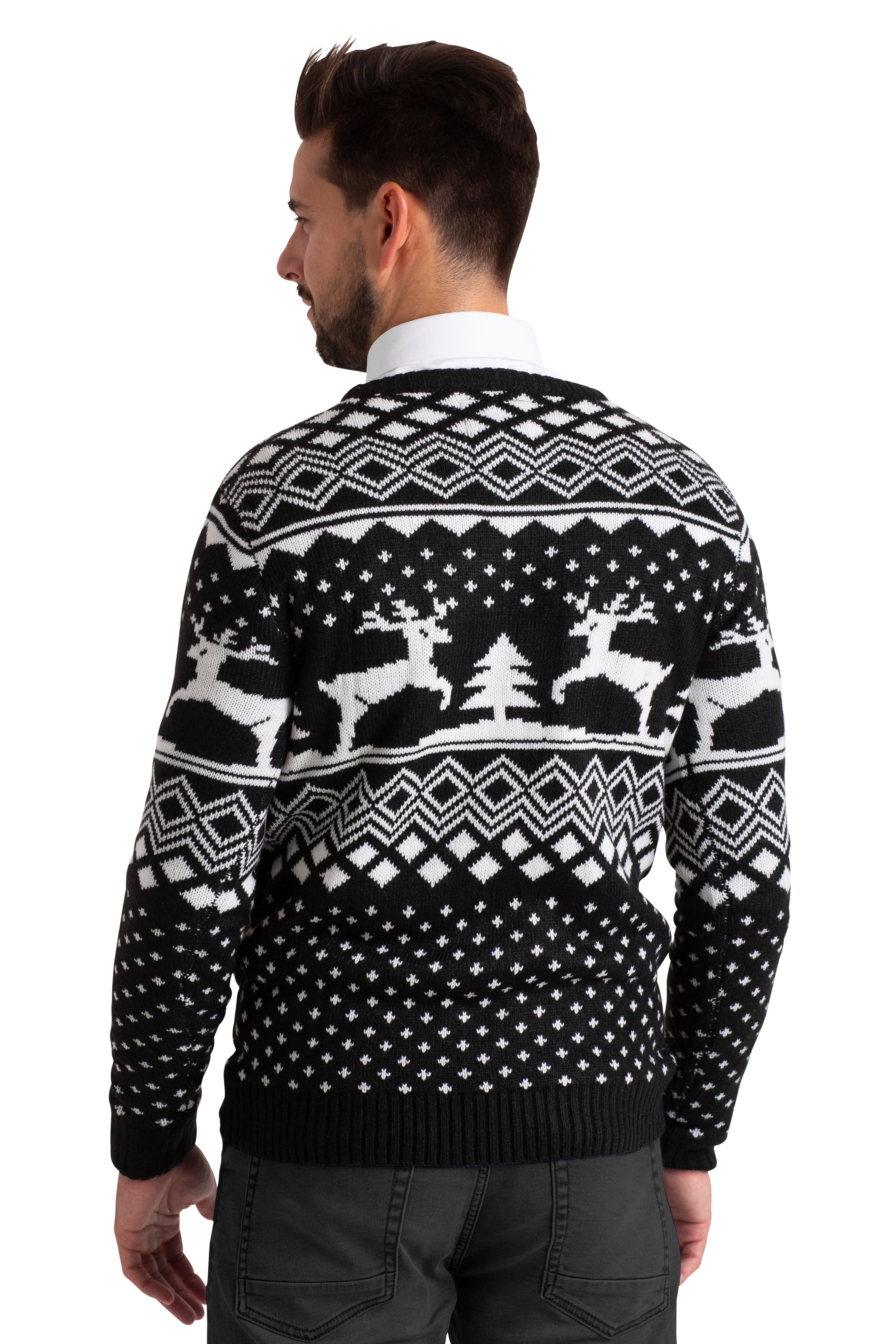 BlauerHafen Weihnachtspullover Herren Weihnachts Pullover lange Ärmel Knit Rundhals Christmas Jumper