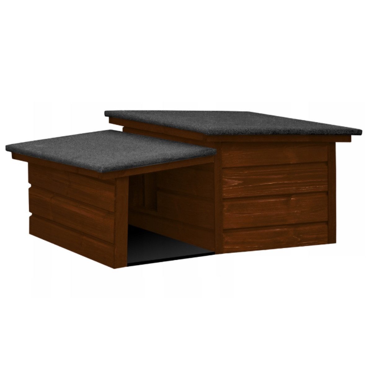 QLS Tierhaus Hundehütte S 68x60x37cm, mit Vordach Isoliert Winterfest Outdoor Draußen