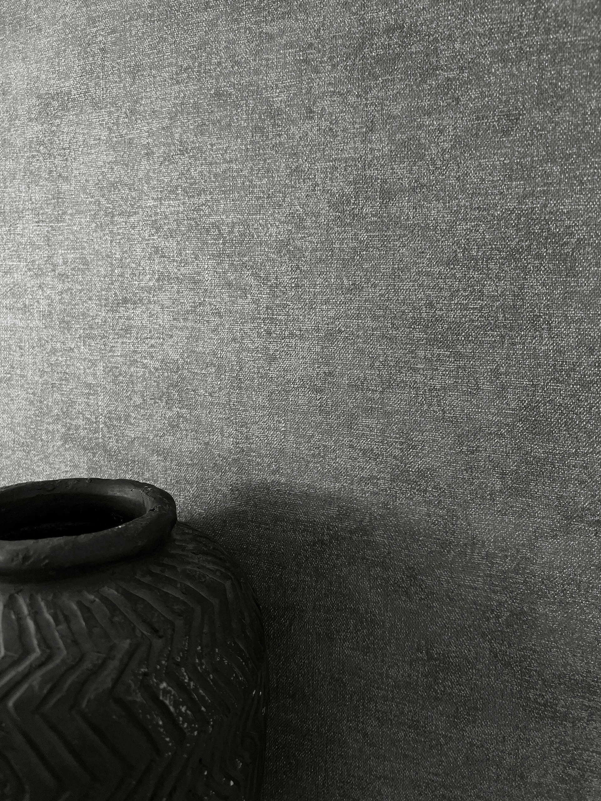 Newroom Vliestapete Co. 38 Volcanic Stone Tapete Universal Unifarbe,Struktur,Leicht, Anthrazit Tapete Modern Unifarbe - Einfarbig Leinen-Optik Dunkelgrau Uni Minimalistisch Struktur Leicht glänzend für Wohnzimmer Schlafzimmer Küche, Einfarbig