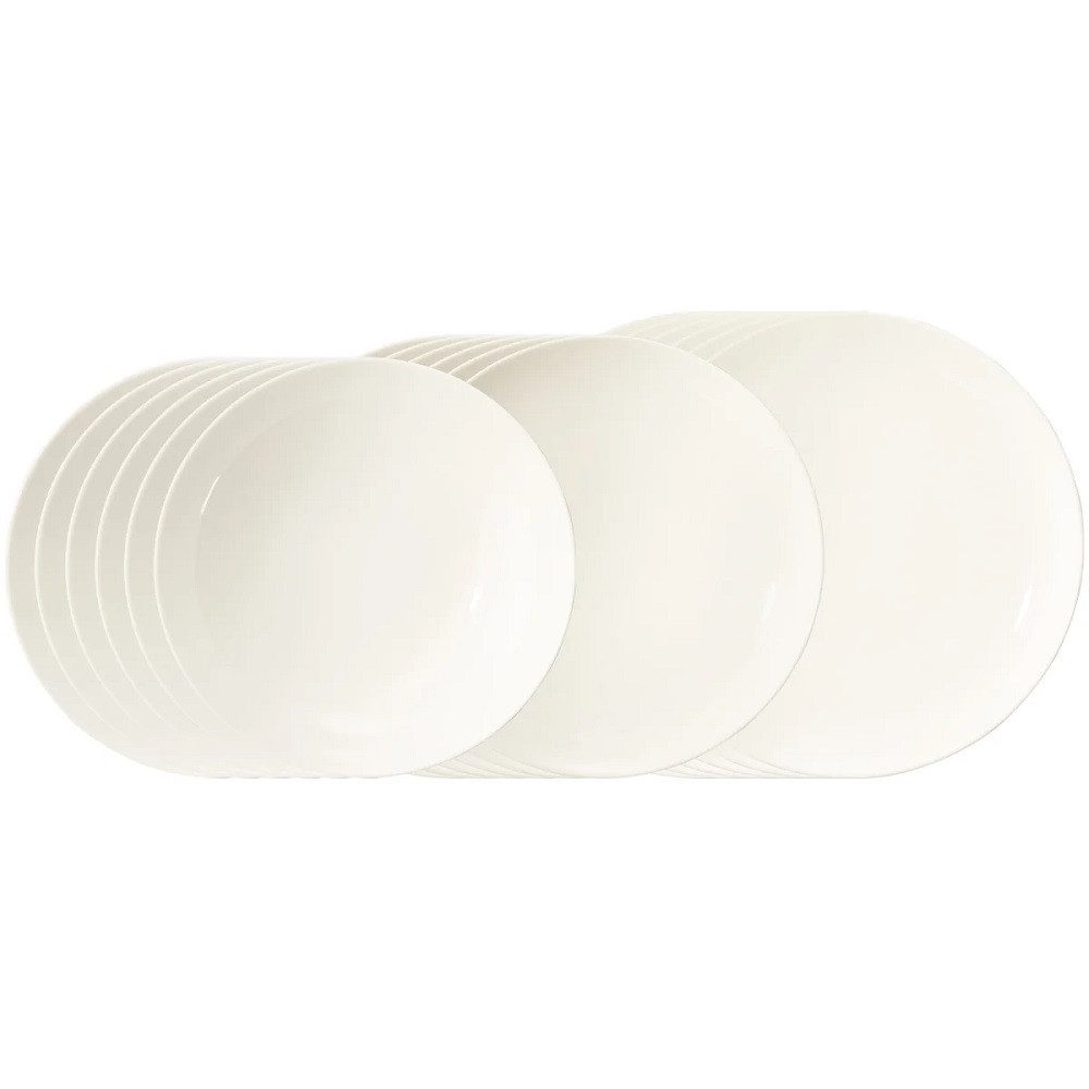 Seltmann Weiden Frühstücksteller Seltmann Weiden Savona Fine Diamond weiß Teller-Set 18 tlg.