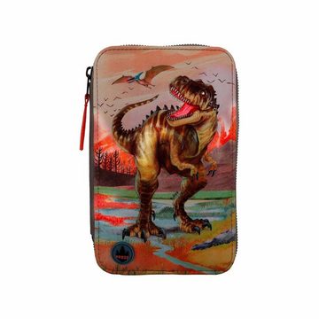 Depesche Federmäppchen Dino World 3-Fach Federtasche LED 20 x 13 cm, (1-tlg)