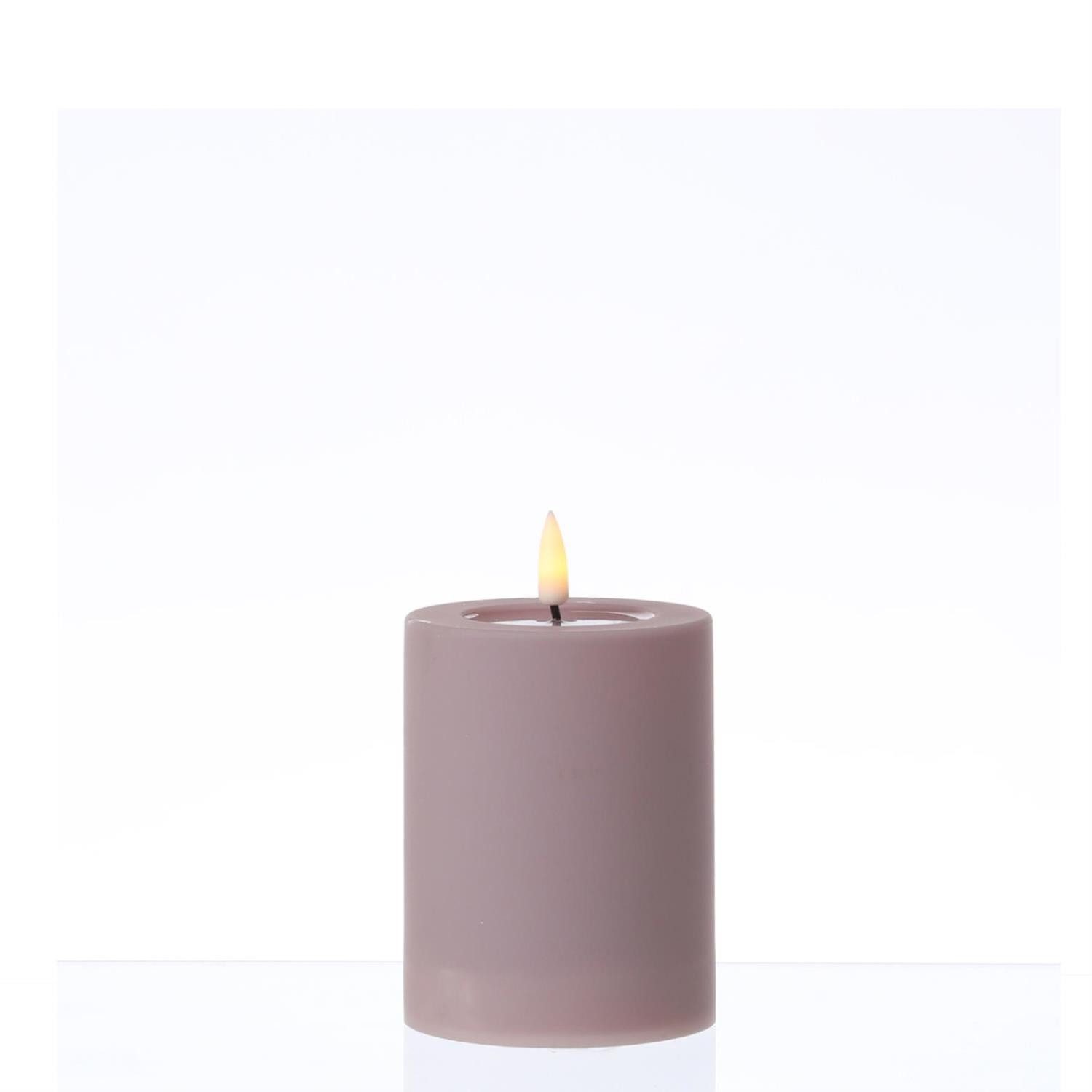 Deluxe Homeart LED-Kerze MIA Deluxe für Außen 3D Flamme flackernd H: 10cm D: 7,5cm rosa outdoor (1-tlg)